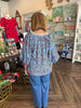 Abstract Blue/Brown Top