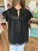 Paloma Ruffle Top: Black