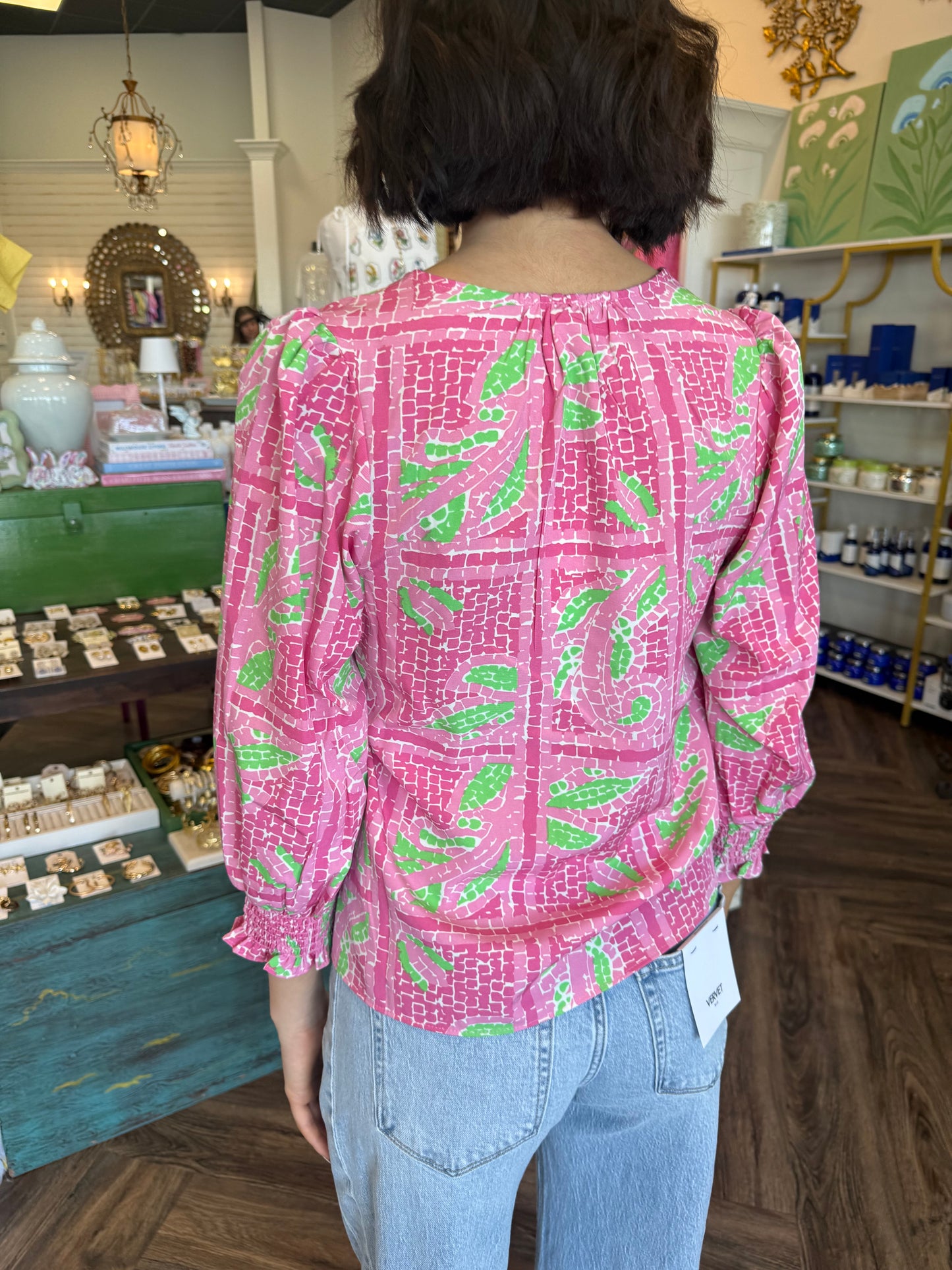 Mary Square Ashlyn Top: Trellis Tiles