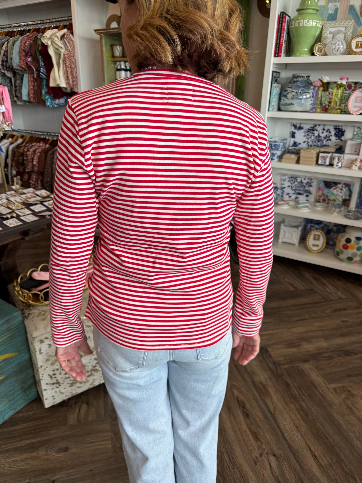 Lillie Striped Long Sleeve: Red