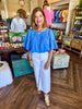 Mary Square Jane Top: Blue