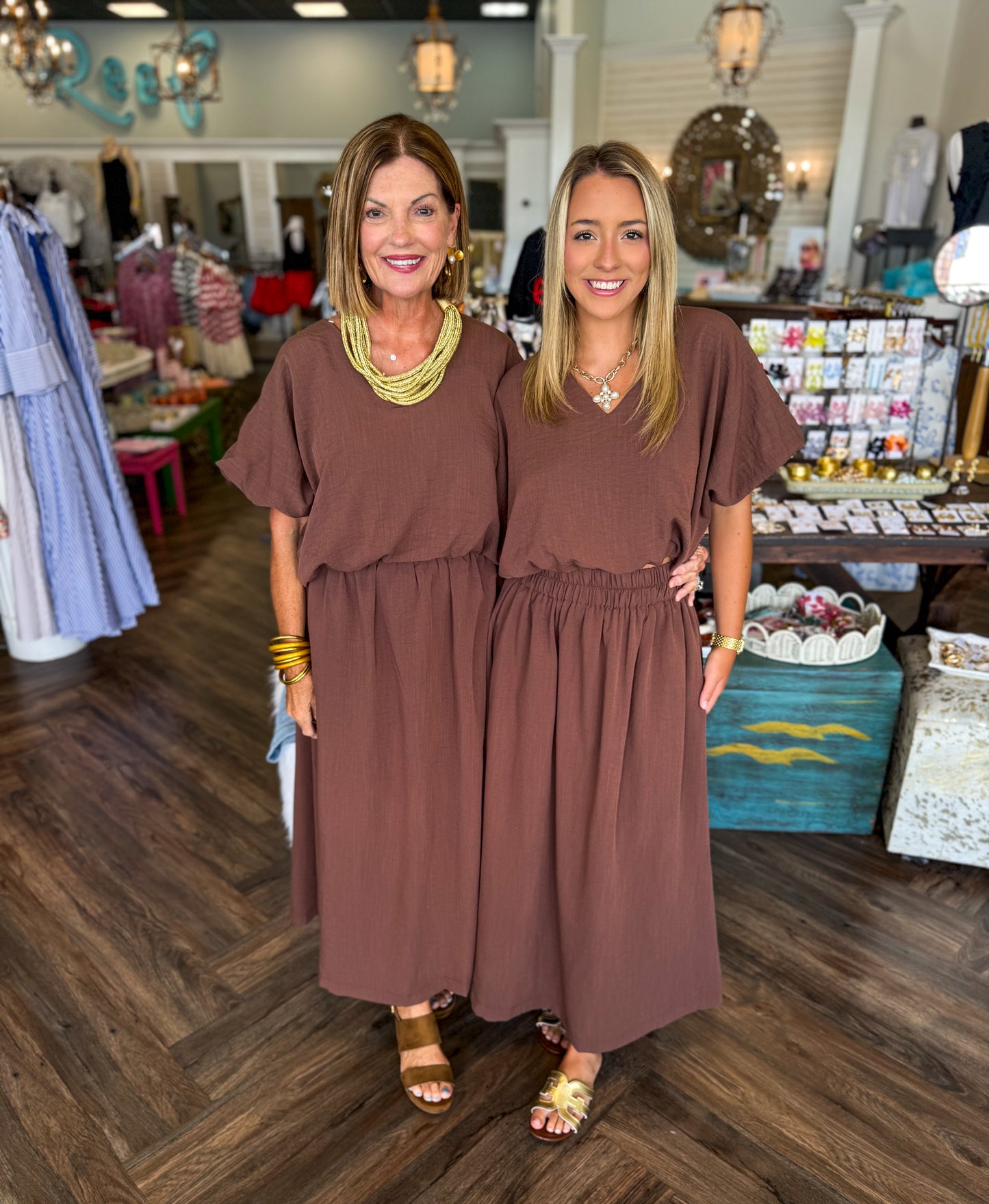 Mocha Brown Skirt Set