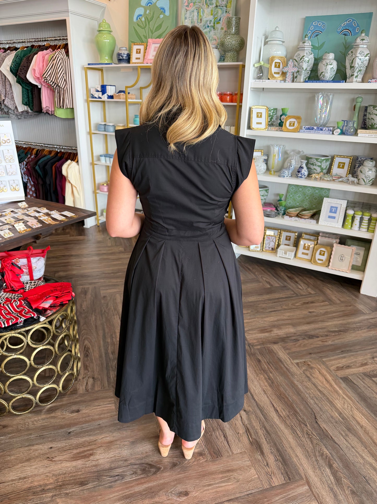 Kay Classic Black Midi Dress