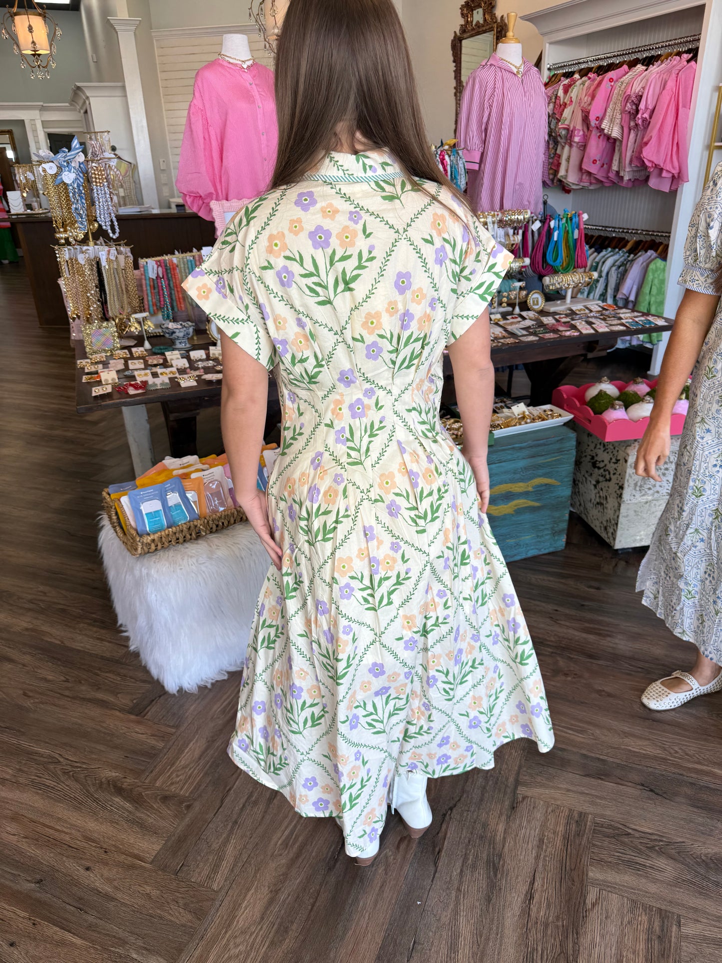 Peach and Purple Garden Dress