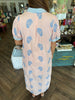Blush Blue Stitch Paisley Dress