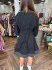 Blake Stitched Dress: Black