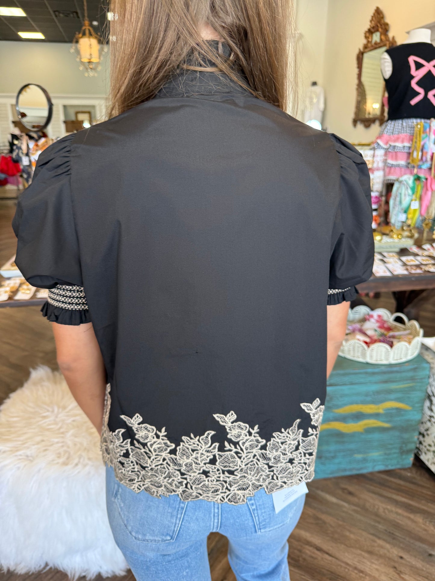 Embroidered Floral Top