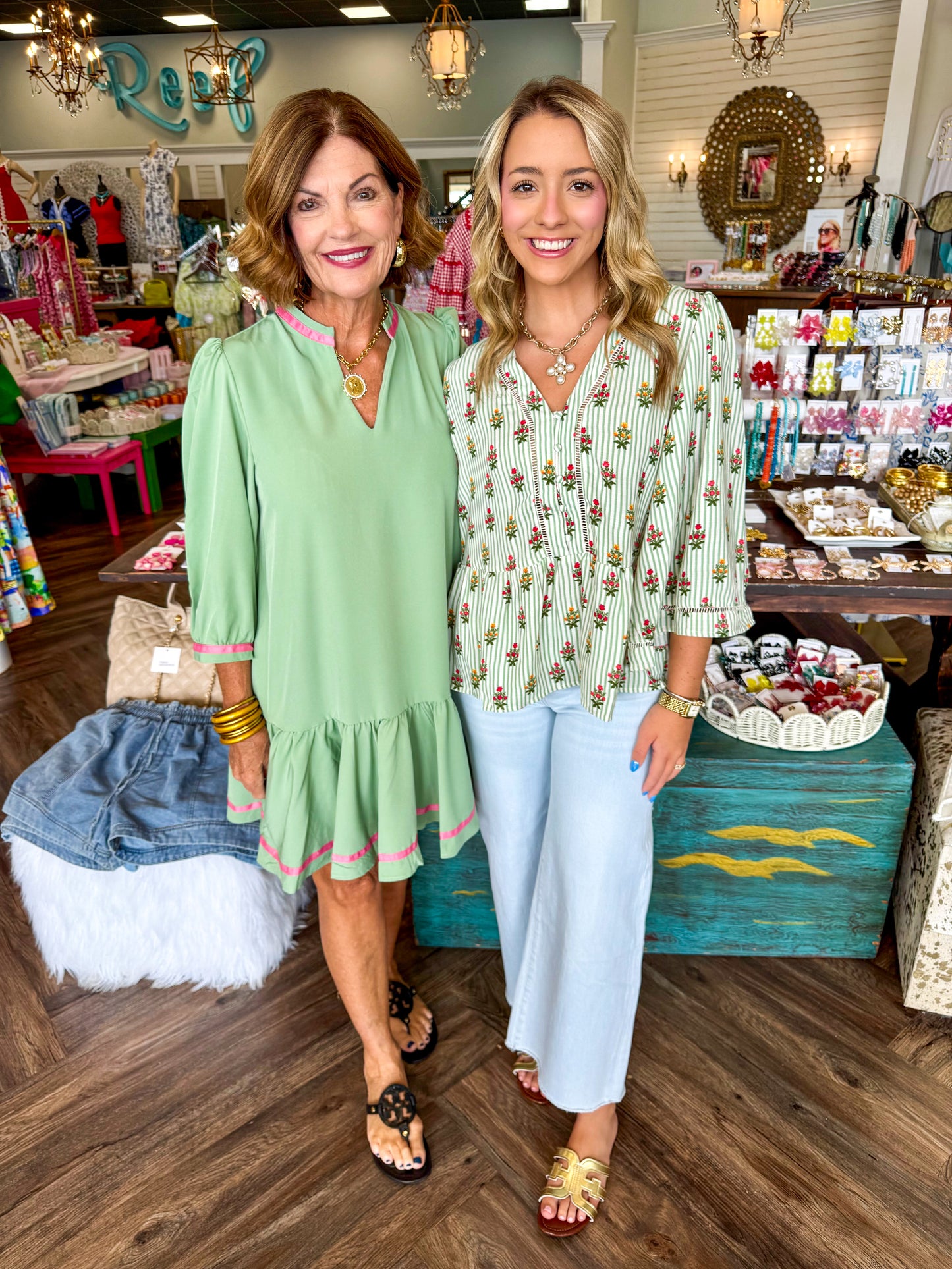Mary Square Naomi Dress: Basil