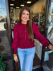 Zipper Smock Top: Burgundy