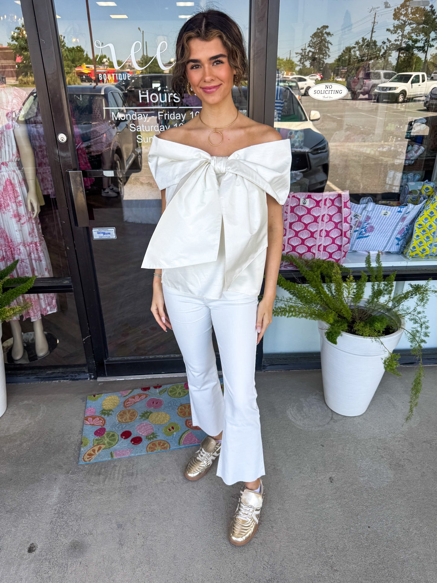 Off Shoulder Bow Top