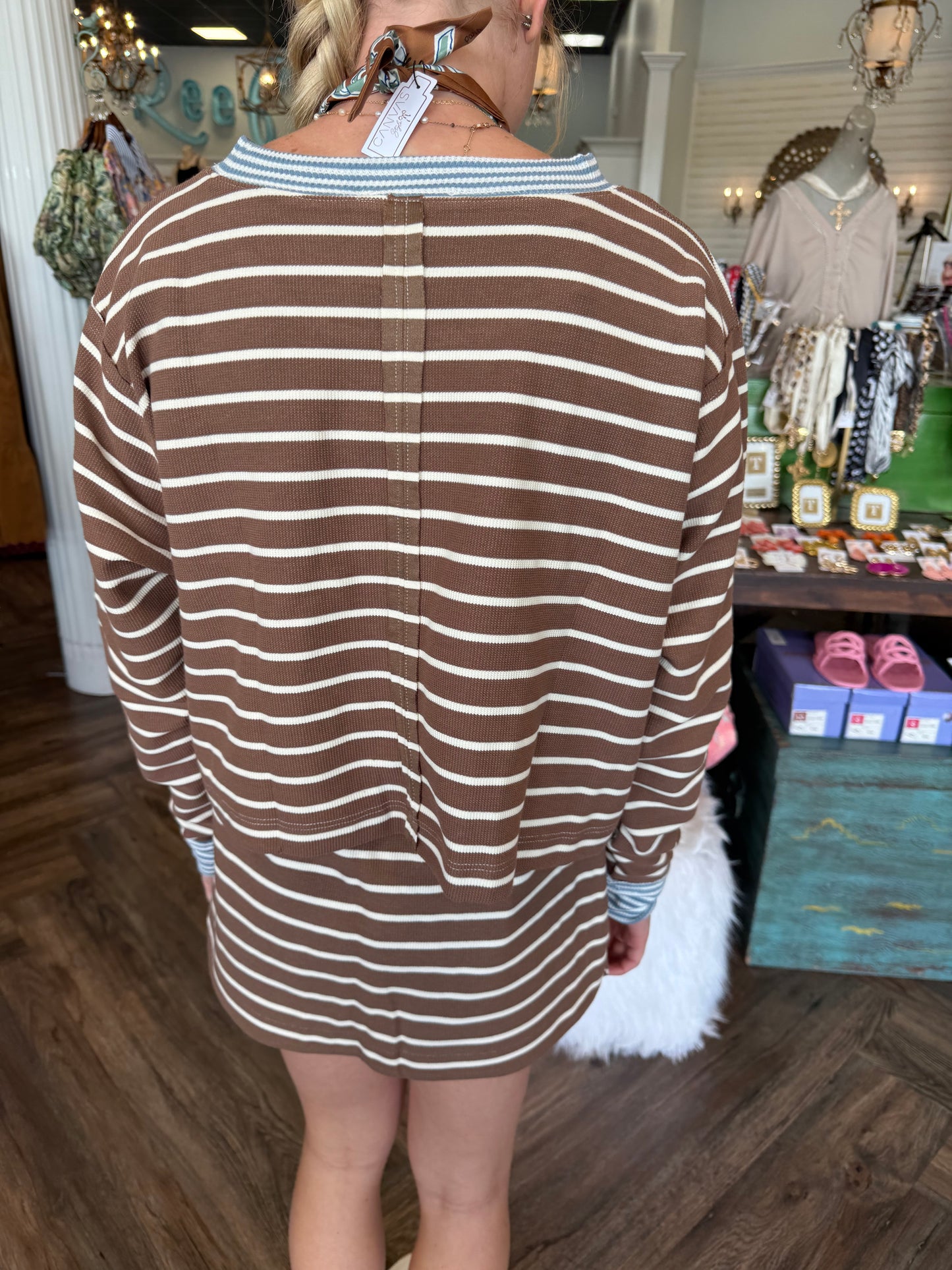 Mocha Sky Stripe set