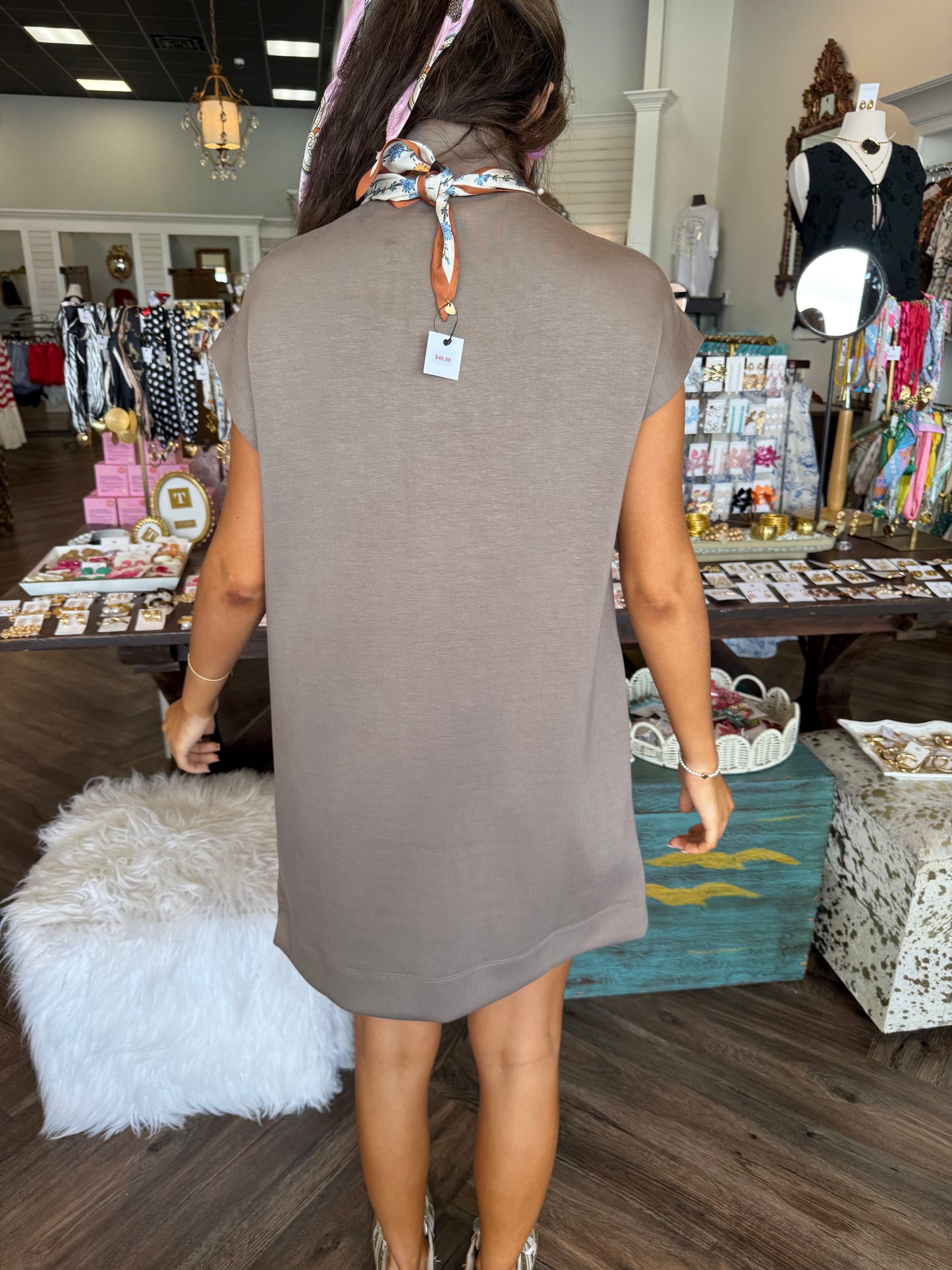 Comfy Turtle Neck Coffee Dress