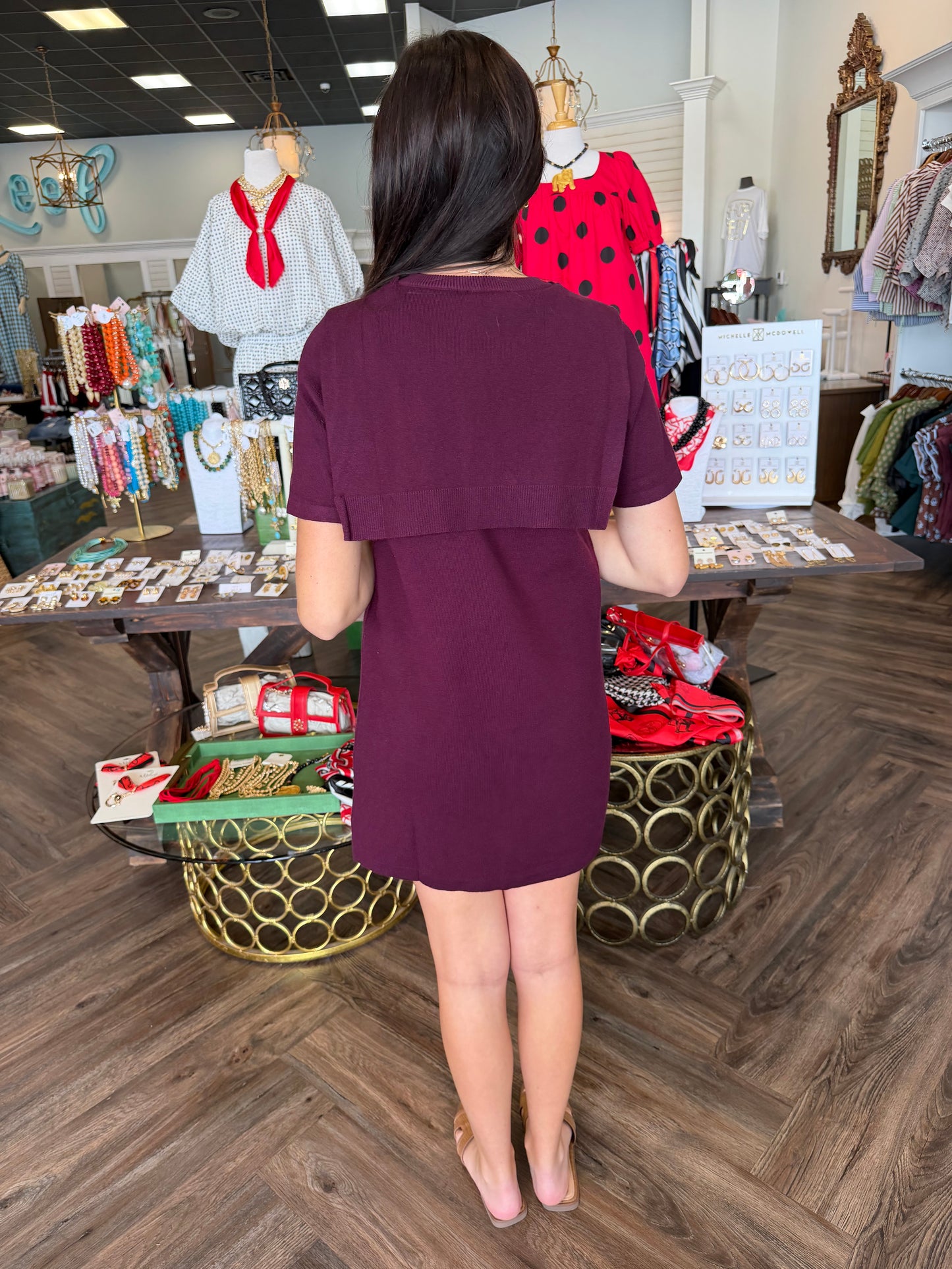 Sutton Sweater Dress: Plum