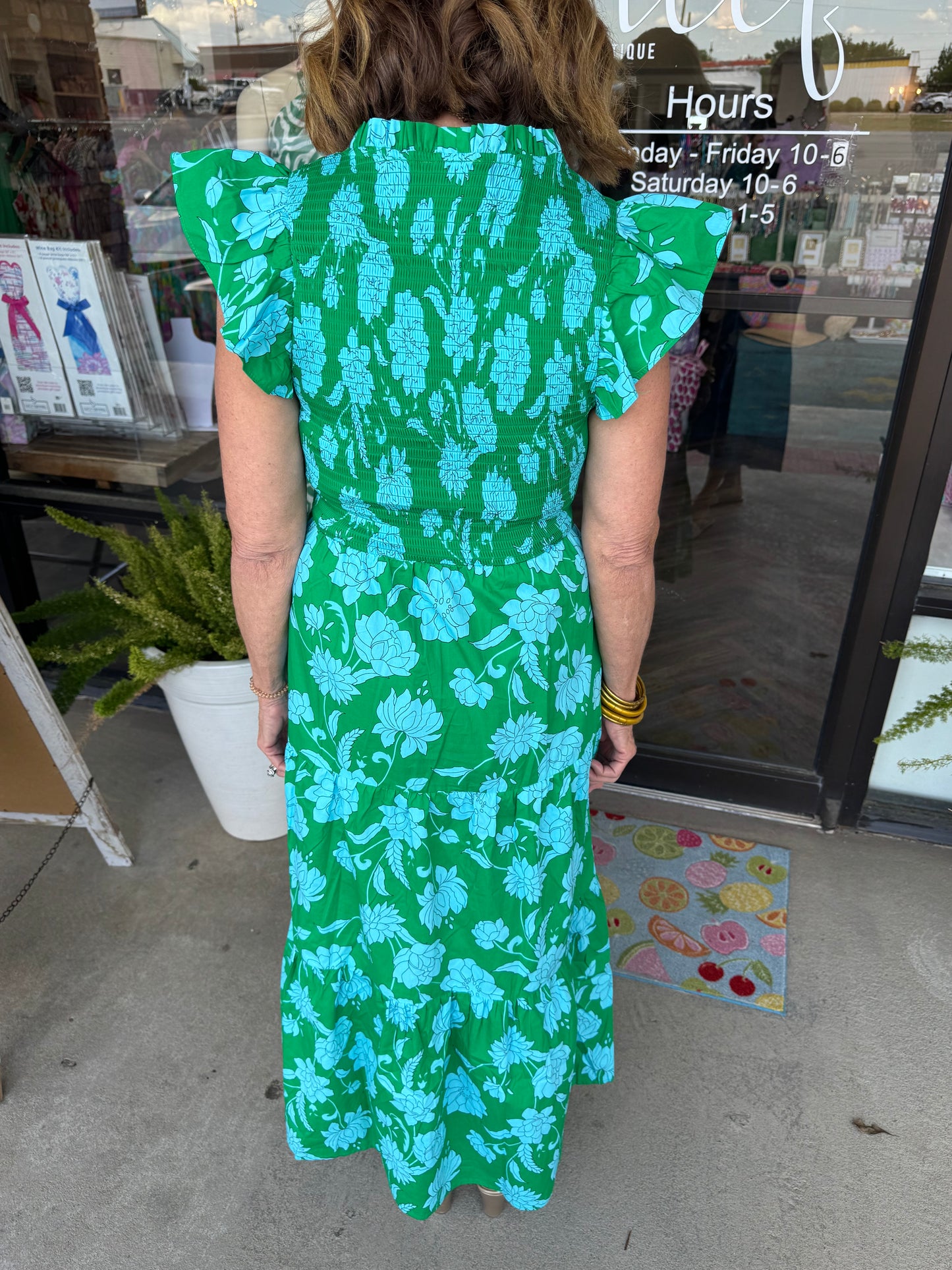 Waterlily Floral Smocked Midi Dress