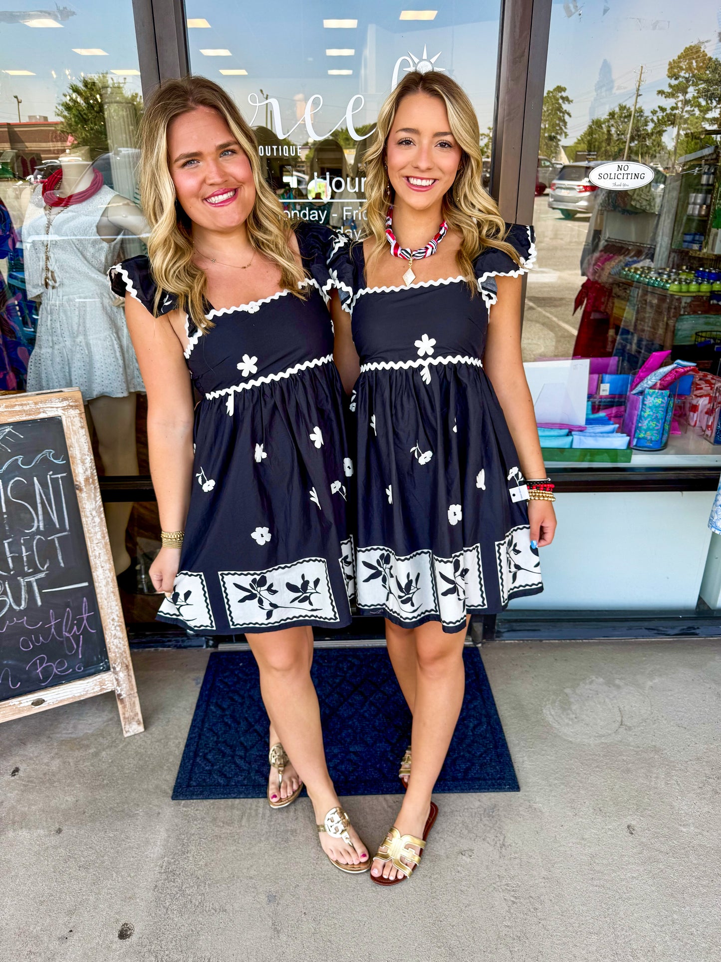 Ric Rac Flower Design Mini Dress