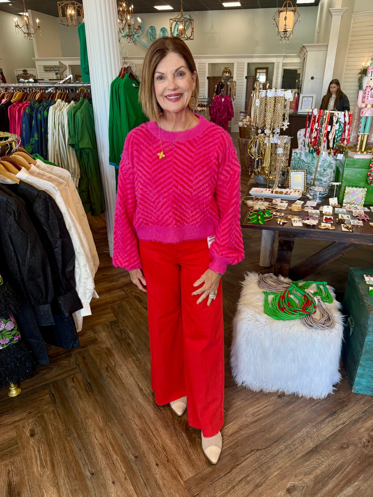 Zig Zag Sweater: Pink