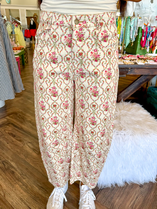 Rose Denim Pants