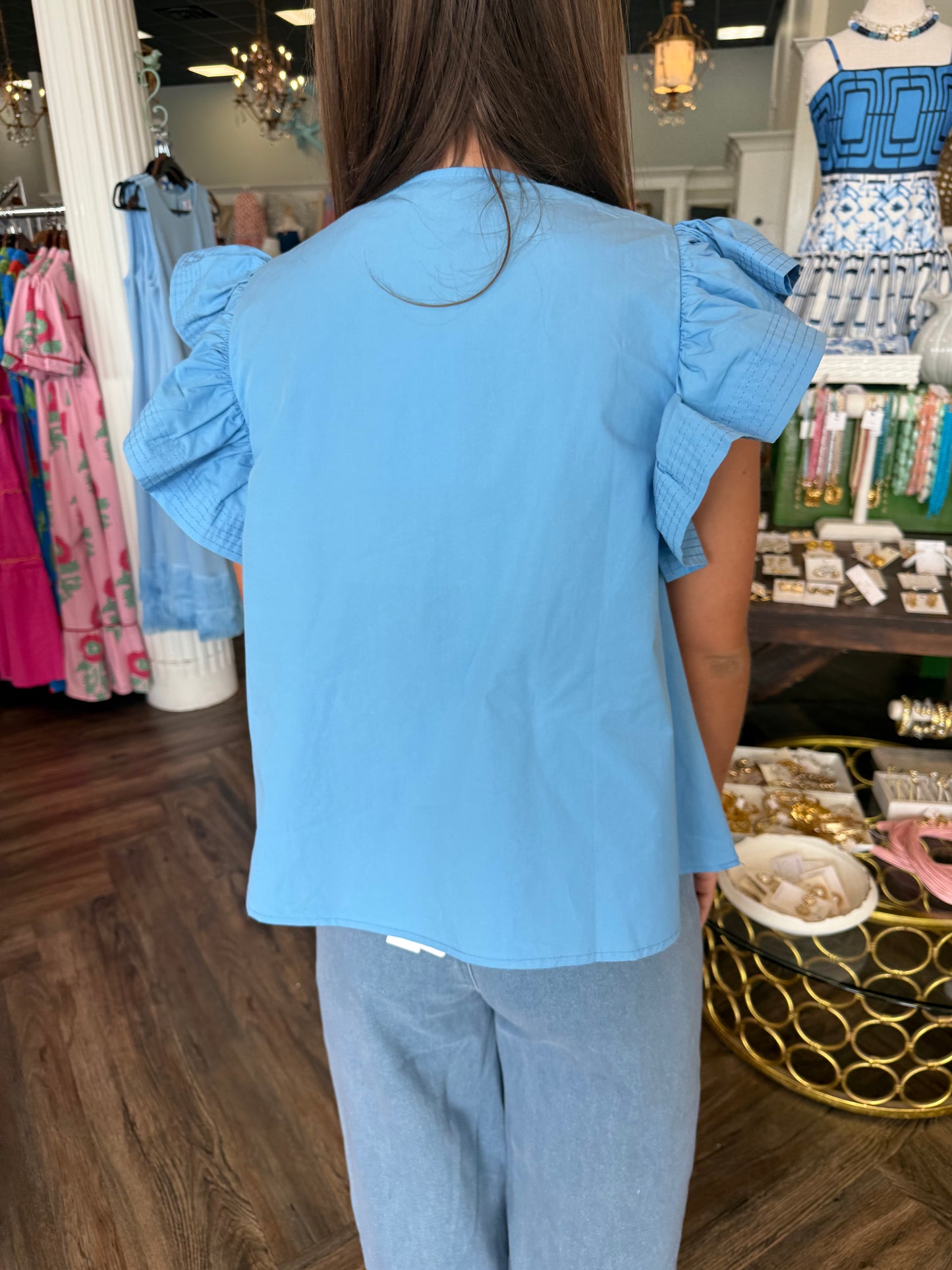 Southern Charm Top: Blue