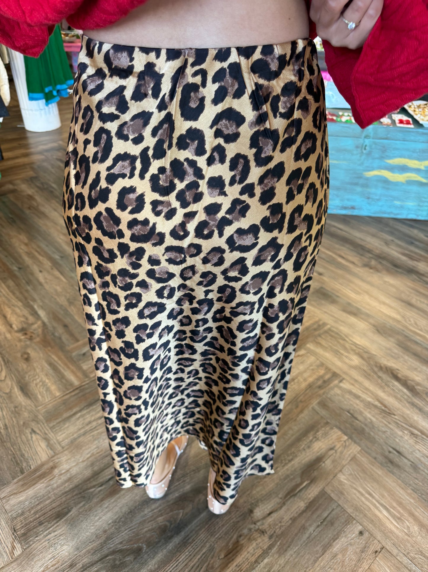 Cheetah Satin Skirt