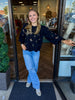 Dainty Flower Black Sweater