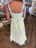Lime Peplum Gingham Dress