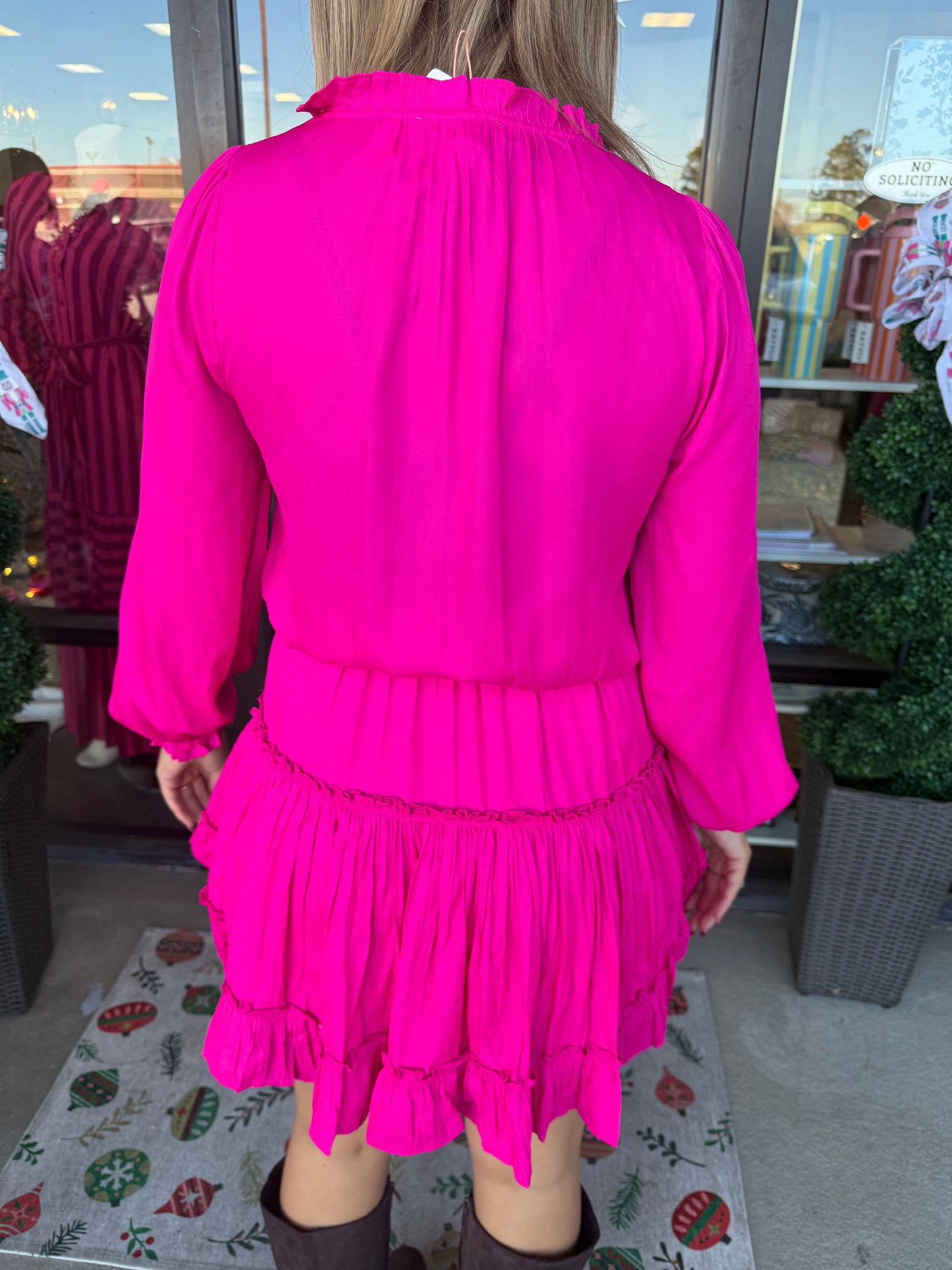 Long Sleeve Pink Dress