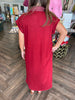 Scuba Stitch Midi Dress: Maroon