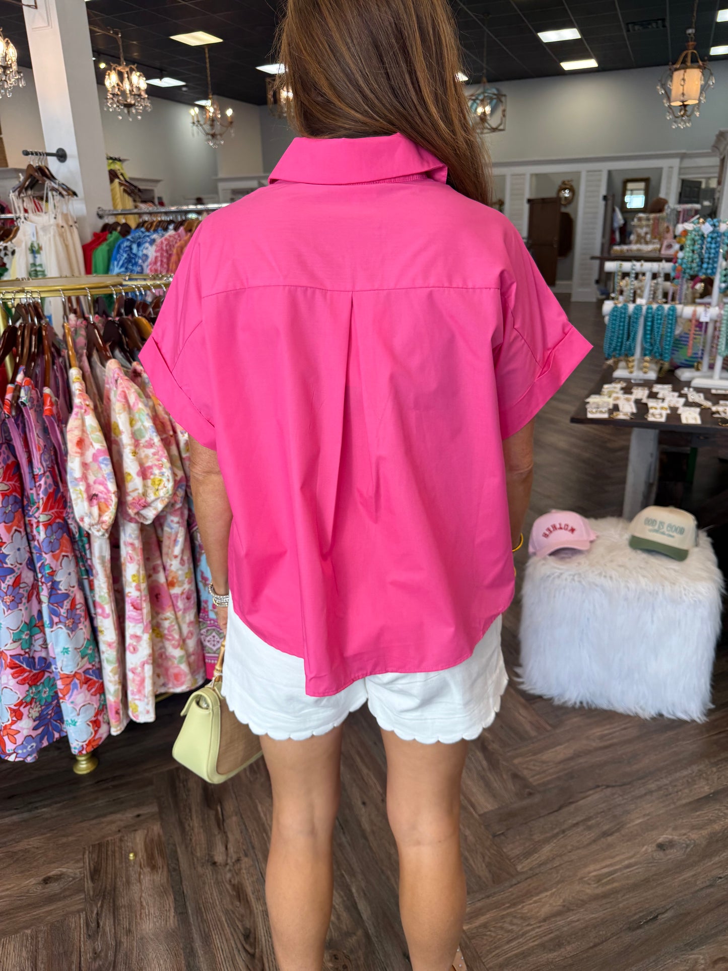 Starfish Button Top: Pink