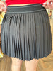 Pleated Athletic Skort: Black