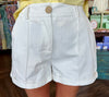 White Pleated Shorts