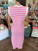 Uptown Pink Stripe Midi Dress