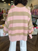 Pink and Taupe Striped Sweater