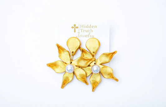 Hidden Truth: Stargazer Lily & Pearl Dangles