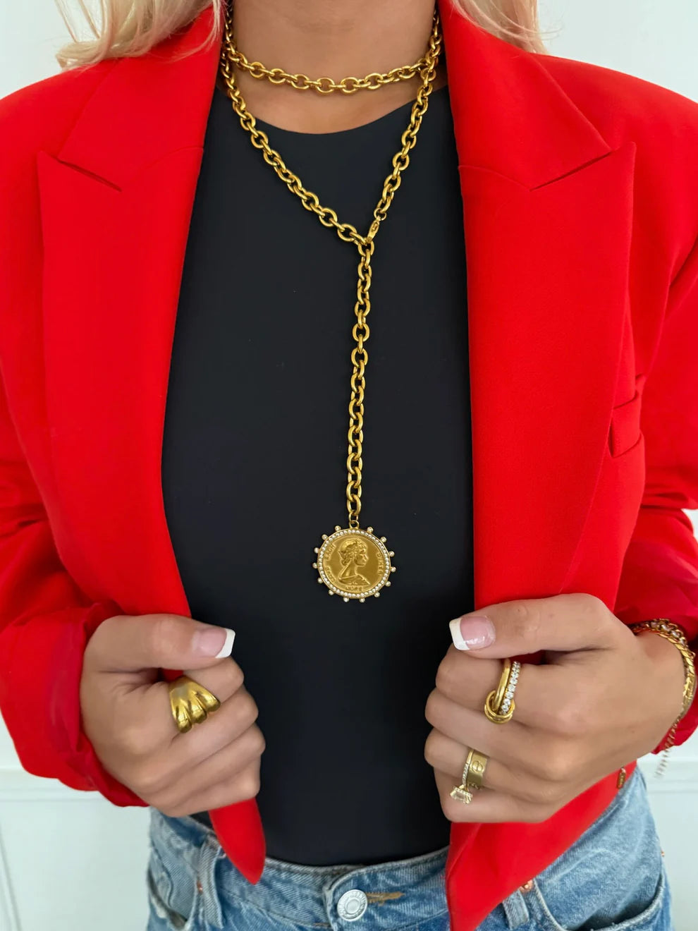 Chansutt Pearls: XL COIN NECKLACE