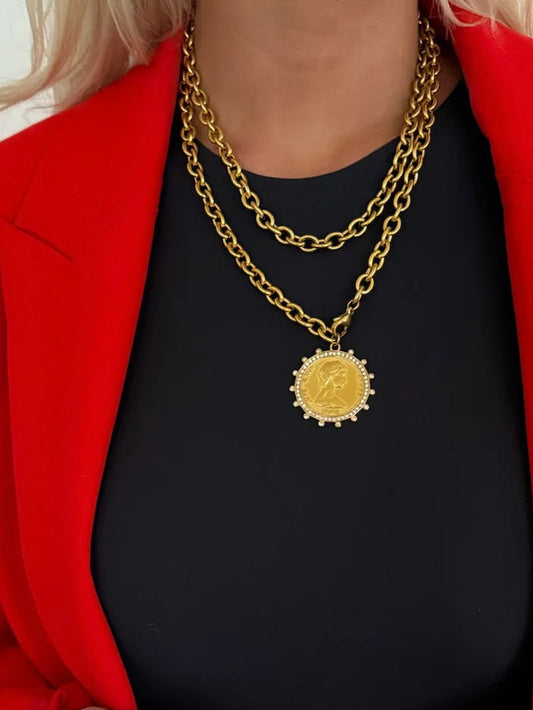 Chansutt Pearls: XL COIN NECKLACE
