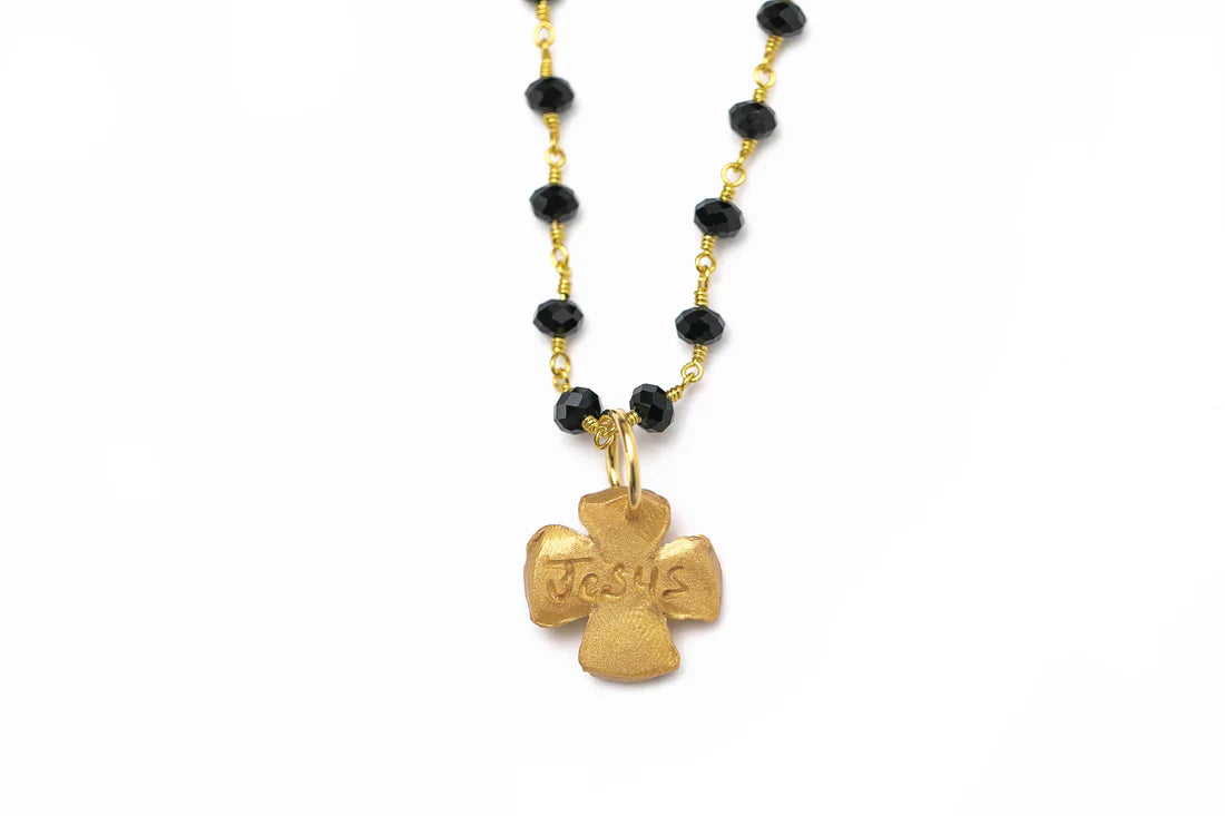 Hidden Truth: Black Onyx Chain with Julia Cross