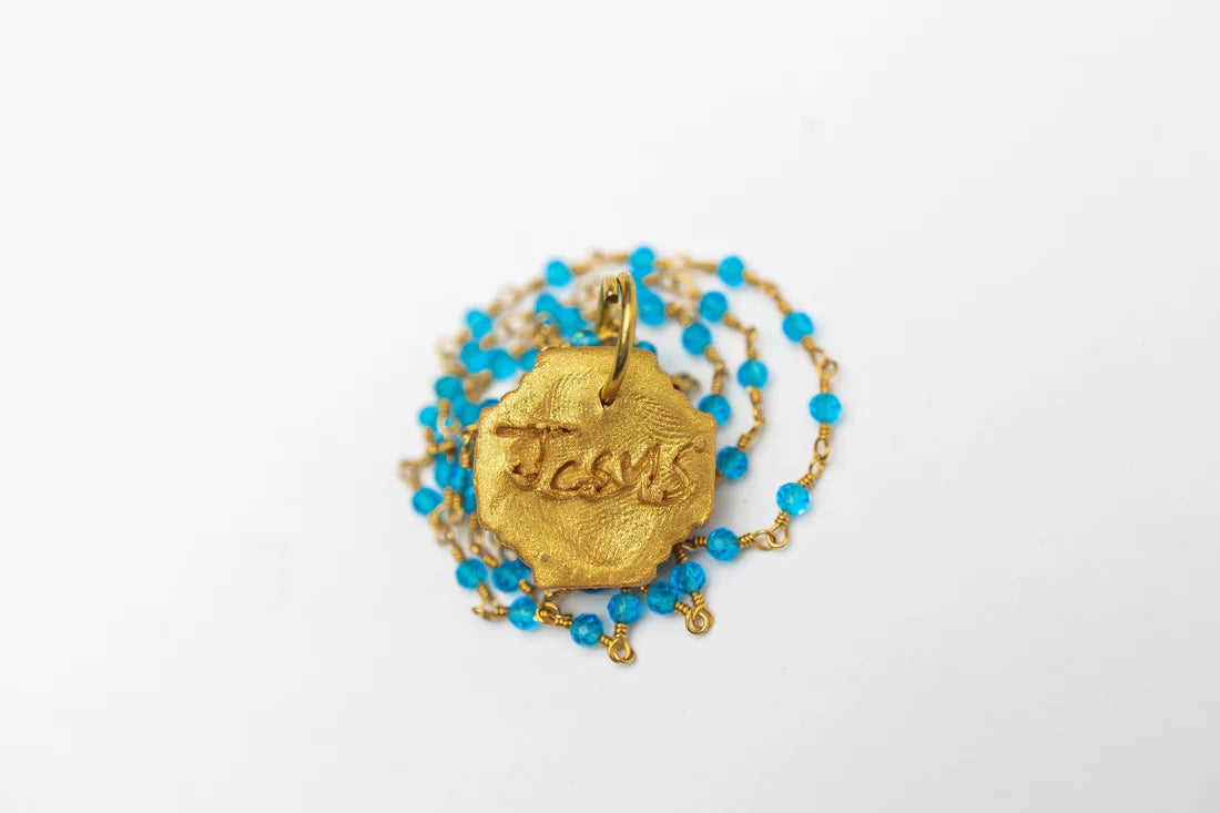Hidden Truth: Turquoise Chain with Jerusalem Cross