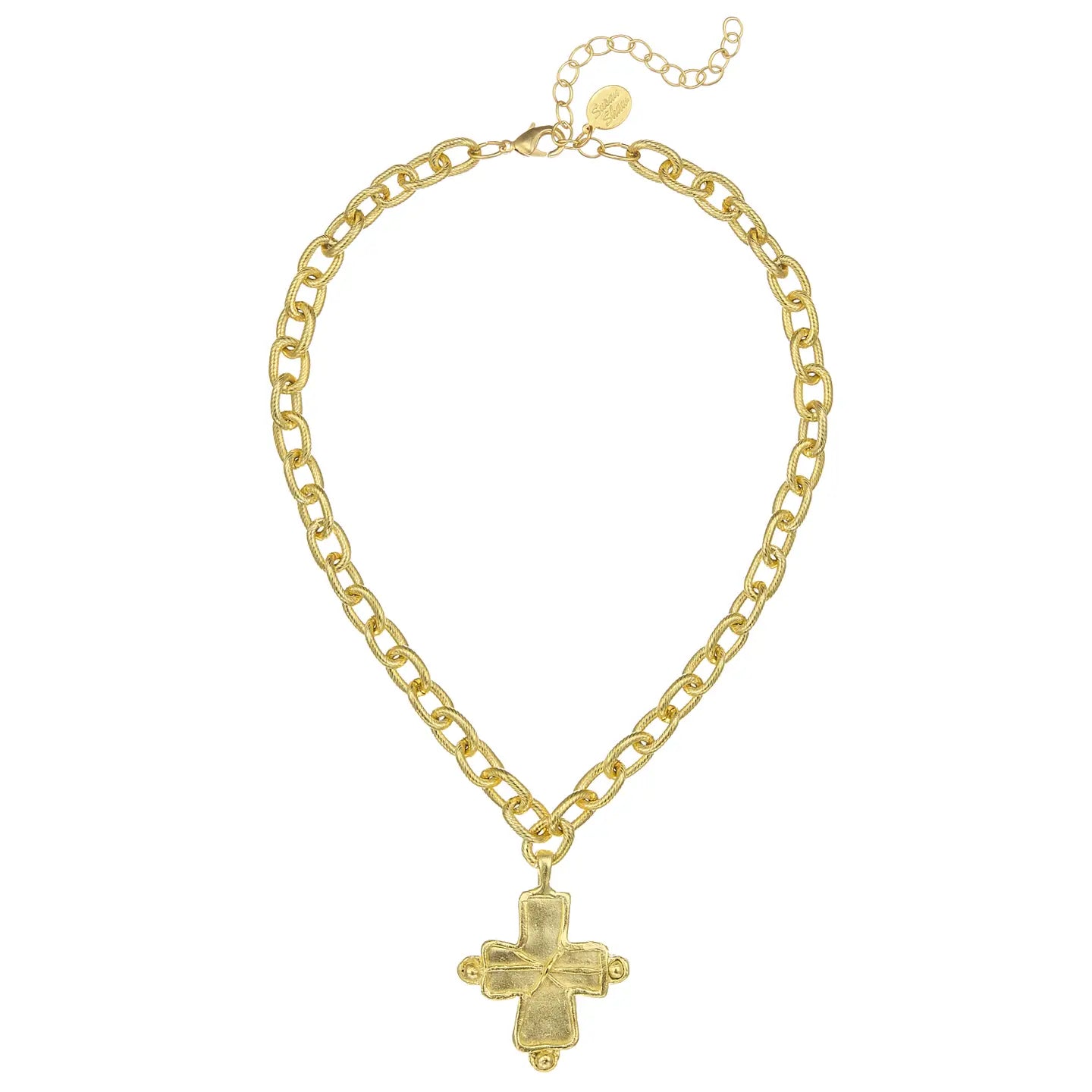 Susan Shaw: Gold Cross On Chain Necklace