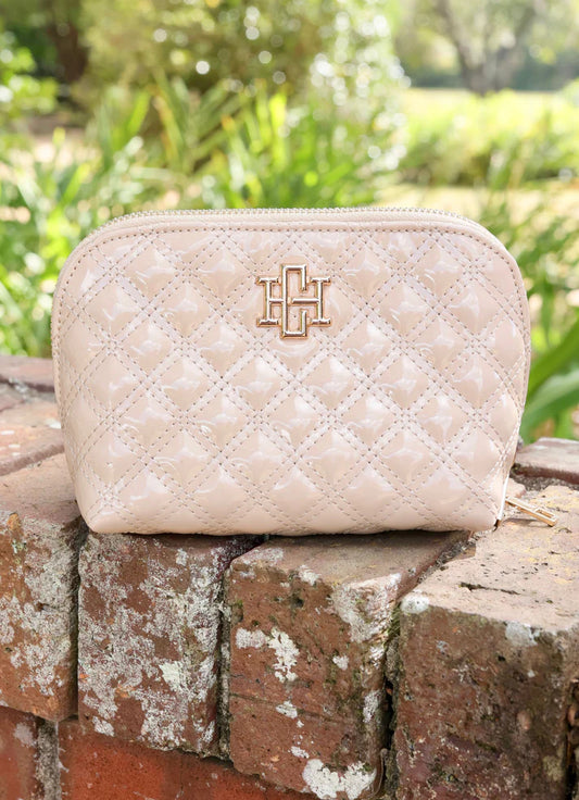 Caroline Hill Ibiza Small Pouch: Nude Patent