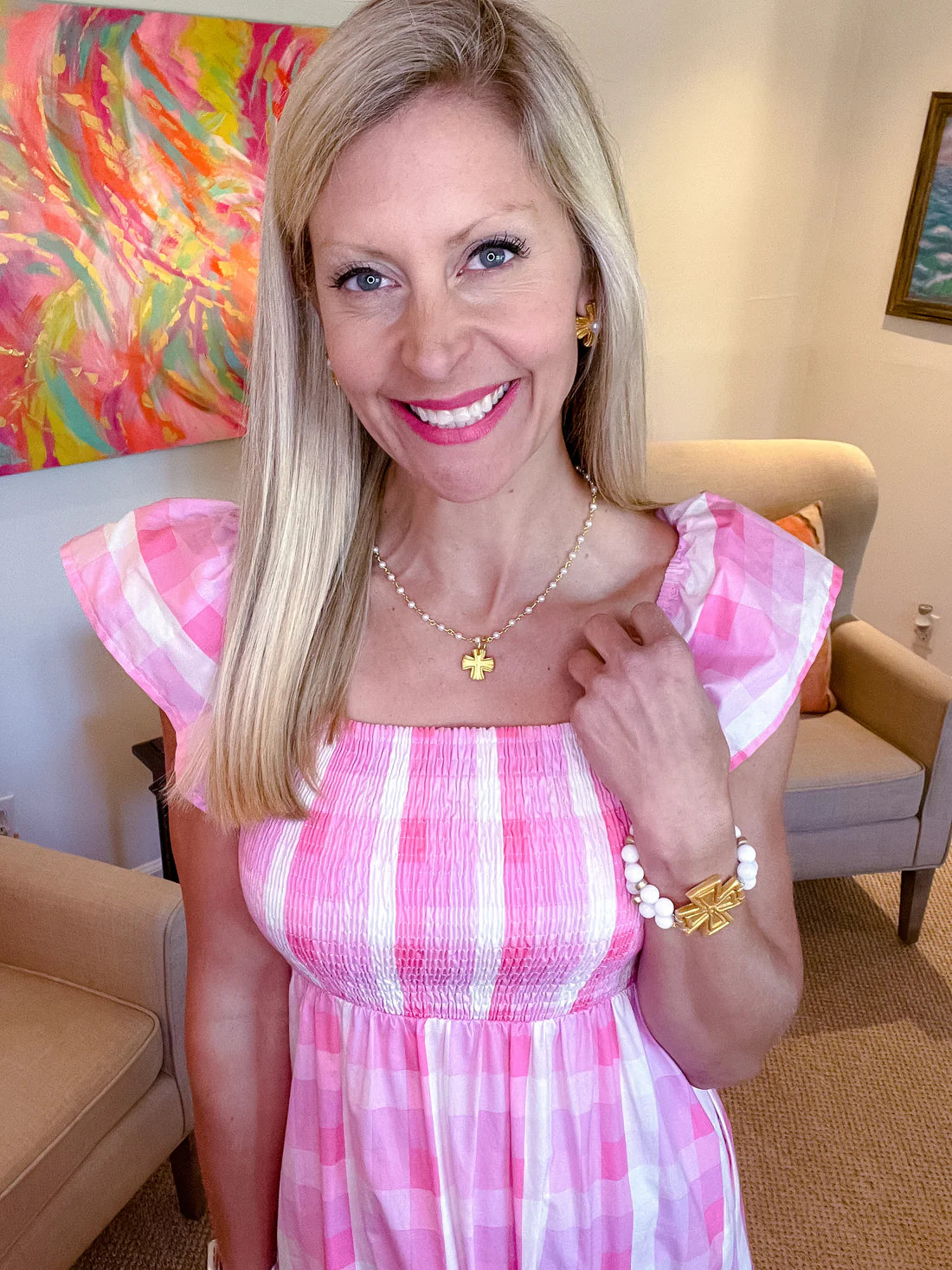 Hidden Truth Jewelry: Pearl Chain with Julia Cross