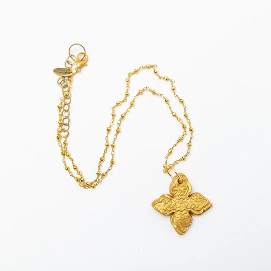 Hidden Truth Jewelry: Gold Pyrite Chain with Kait Cross