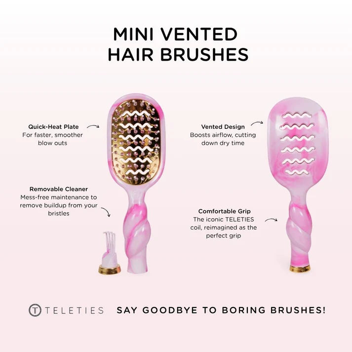 Mini Vent Hair Brush: Pink Swirl
