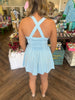 Active Smocked Romper Dress: Blue