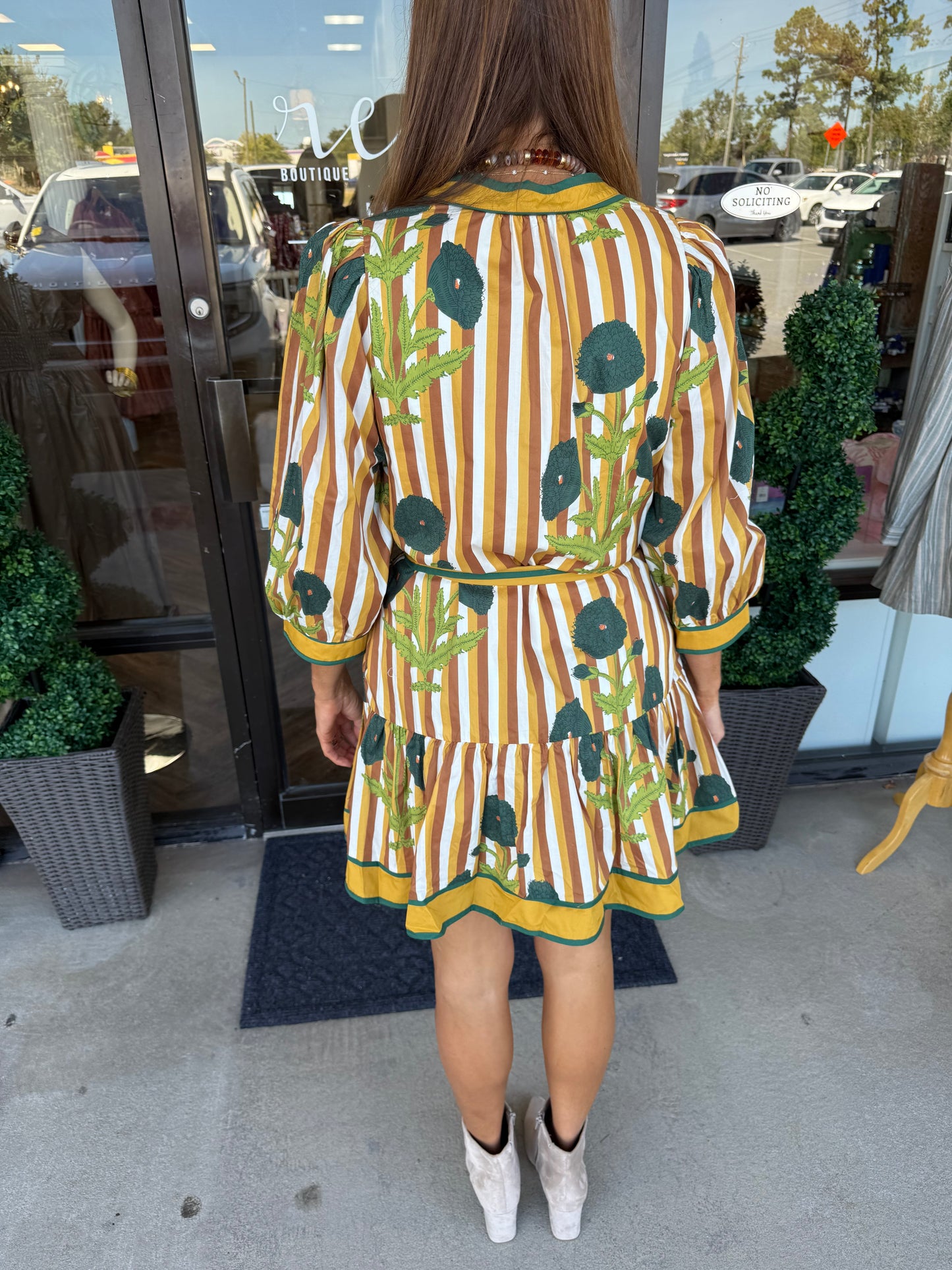 Marigold Tie Dress: Caramel
