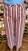 Brown Red Blue Stripe Pants