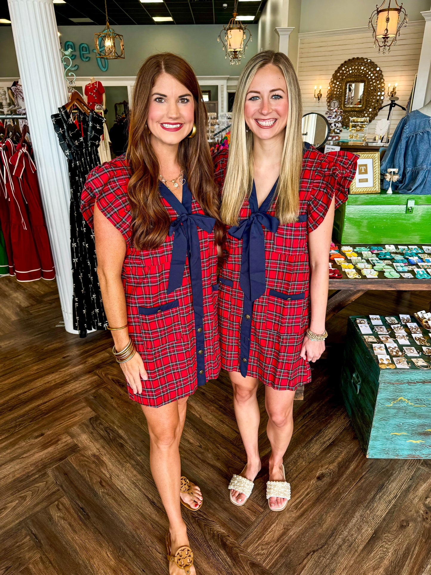 Red Plaid Bow dress