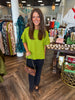Bright Olive Sweater Top