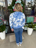 Obessed Flower Sweater: Blue