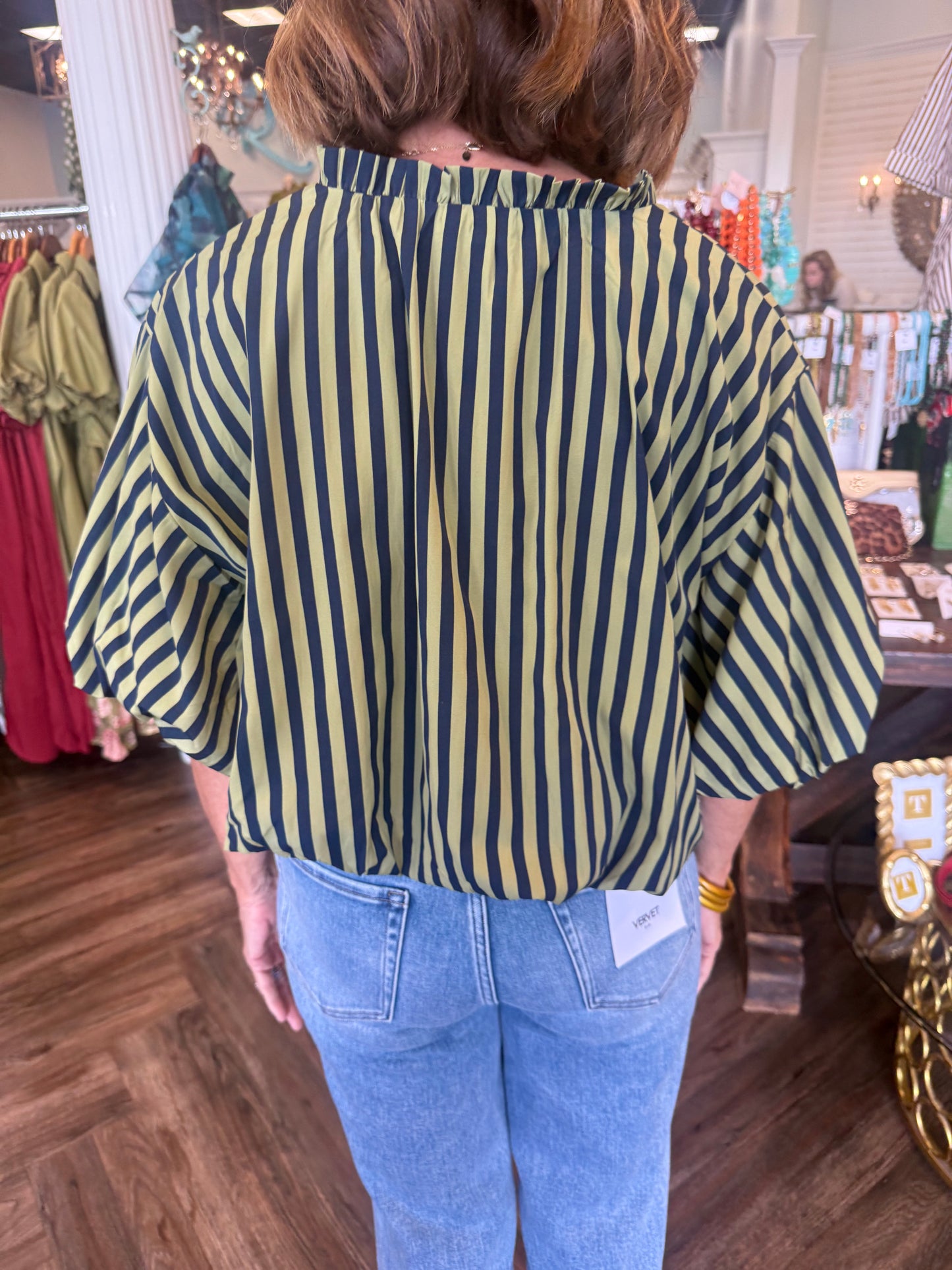 Navy and Martini Stripe Top