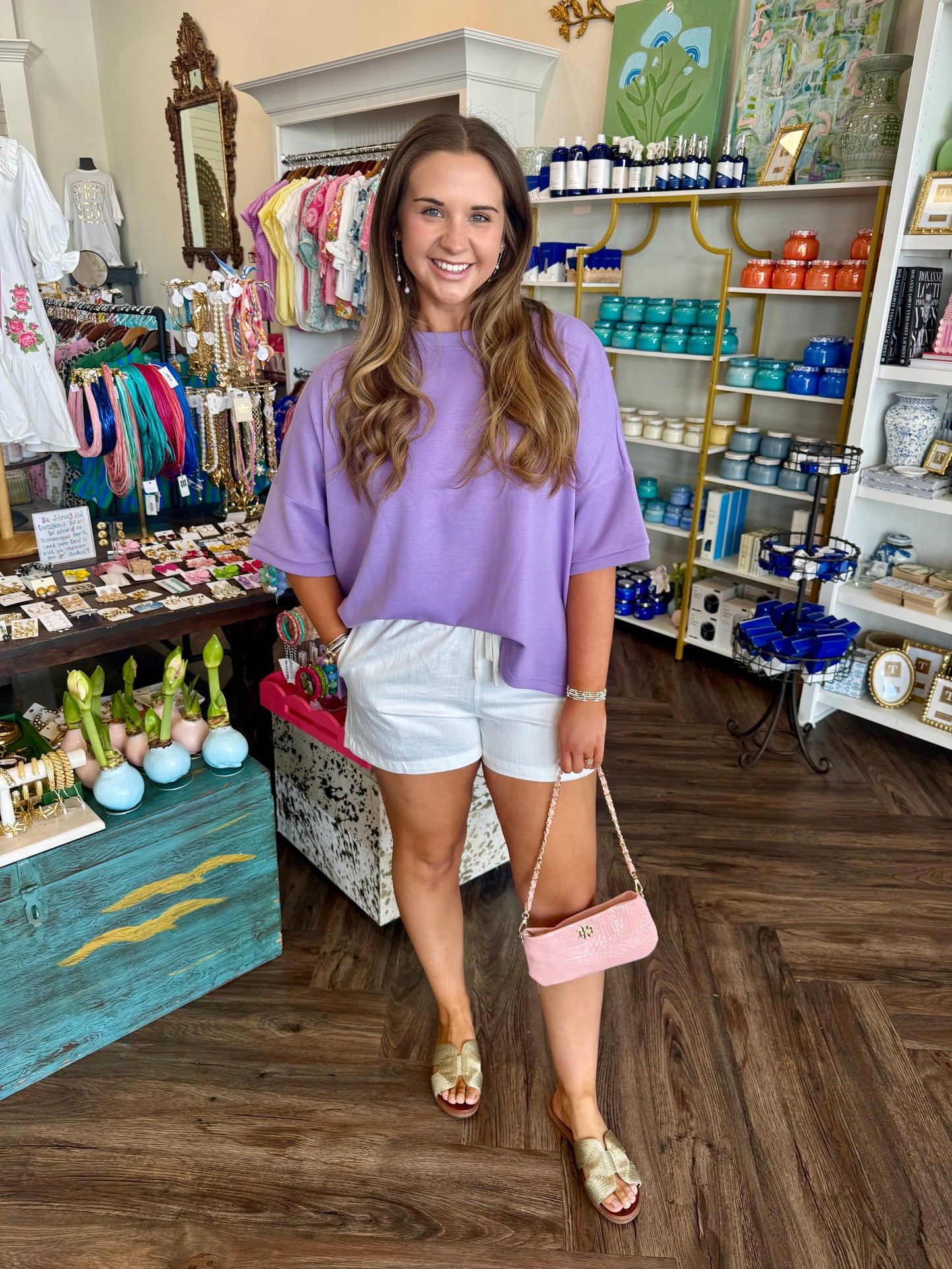 Sue Scuba Top: Lavender